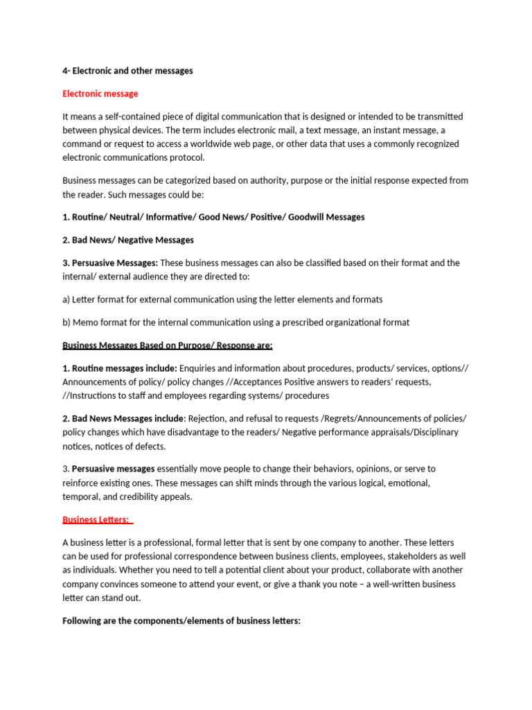 Types of Business Messages Explained | PDF | Advertising | Request For ...