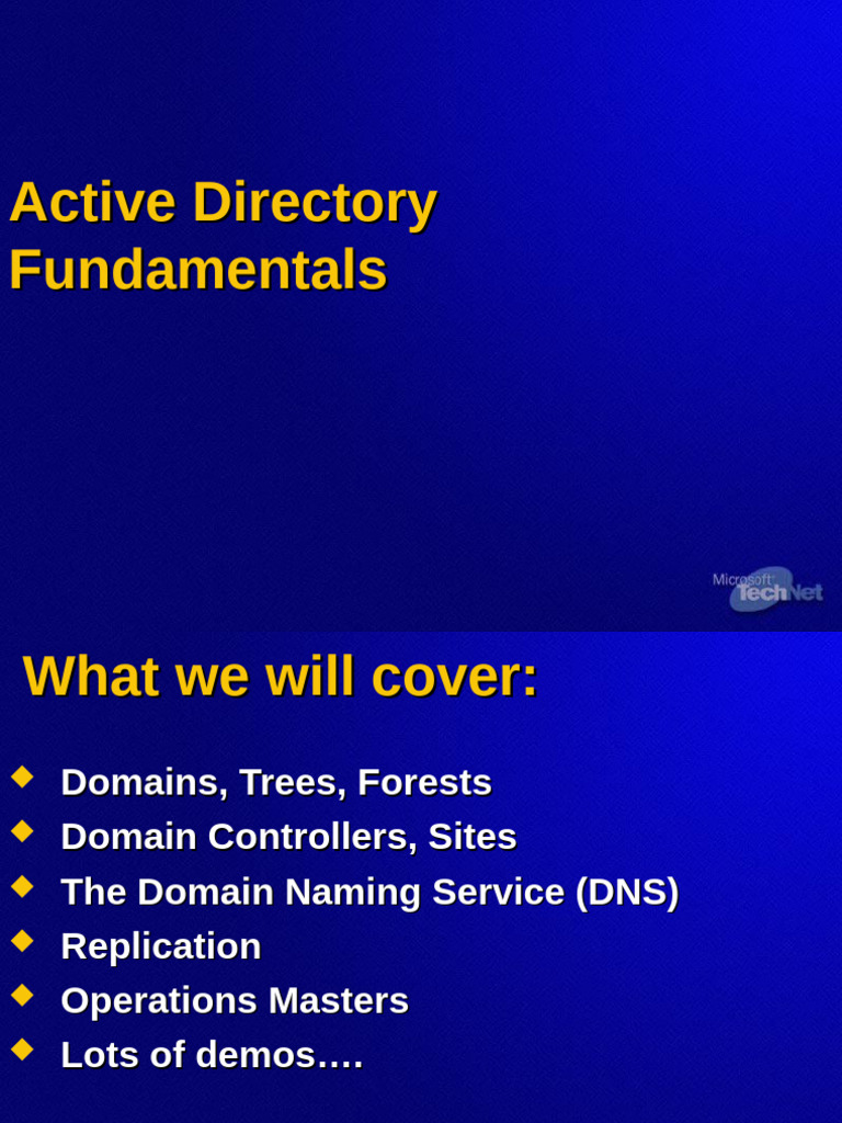 Active Directory Fundamentals Overview | PDF | Active Directory ...