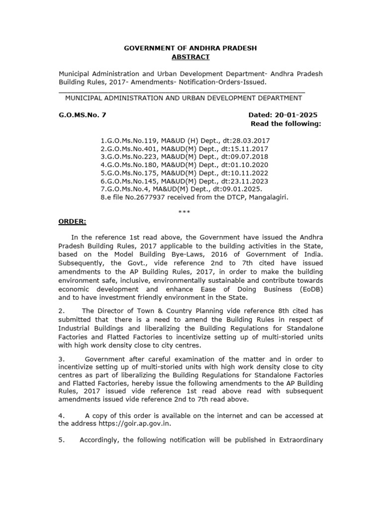 AP Building Rules Amendments 2025 | PDF