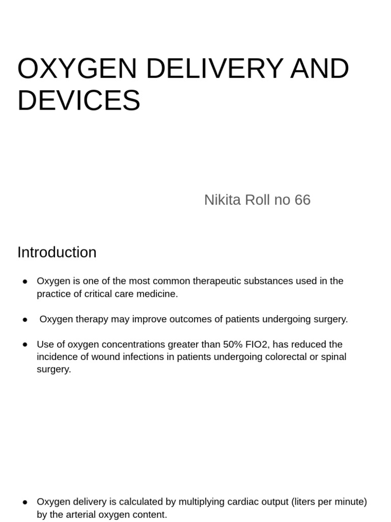 Oxygen Delivery Devices | PDF | Breathing | Clinical Medicine