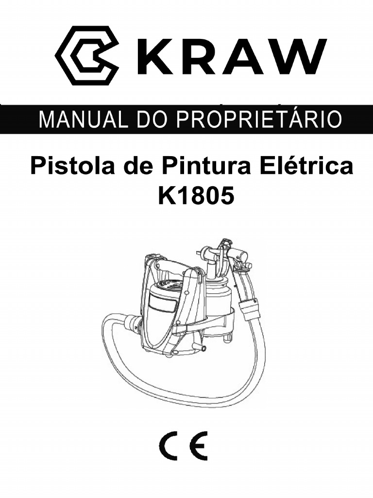 Pistola de Pintura Eletrica 650w 1000ml KK 1805 Kraw 220v | PDF