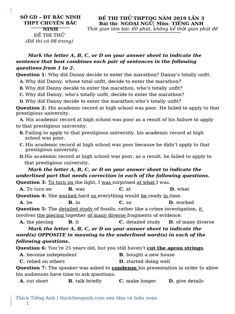 2019 English Practice Test for High School | PDF | World Wide Web ...