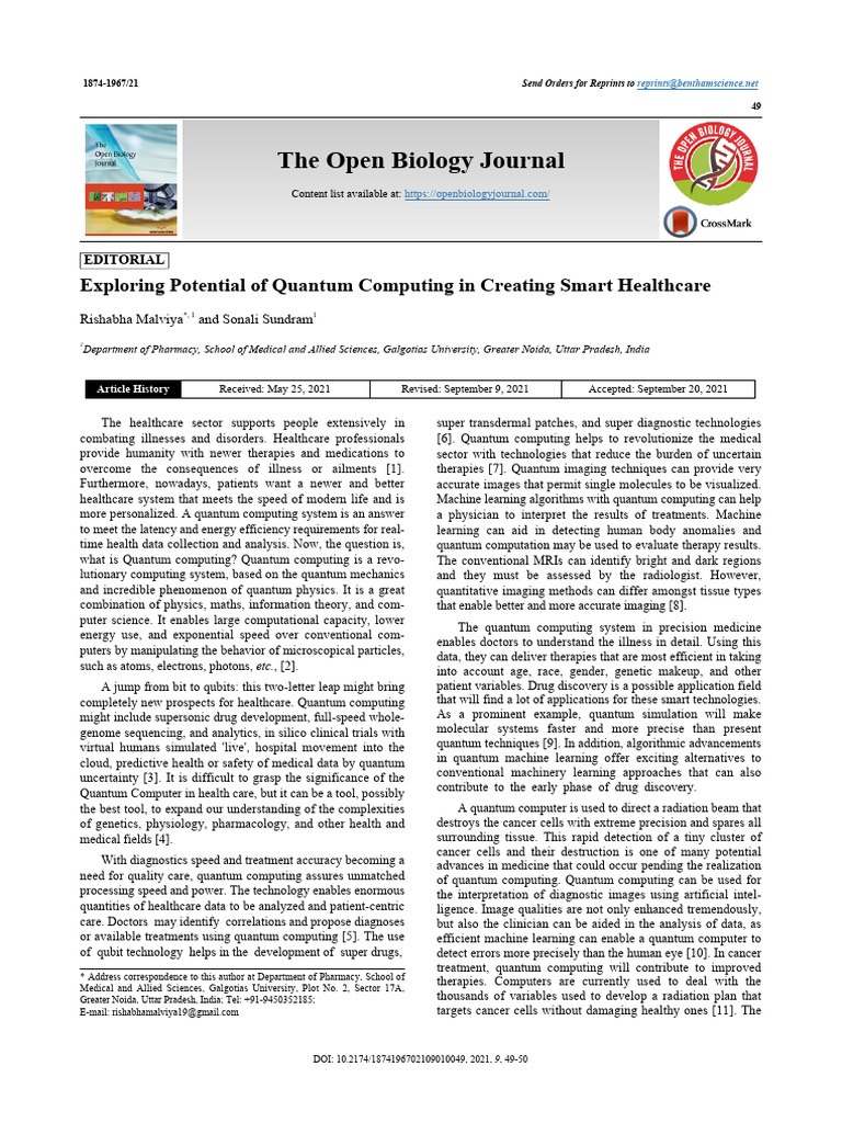 Exploring Potential of Quantum Computing in Creati | PDF | Quantum ...