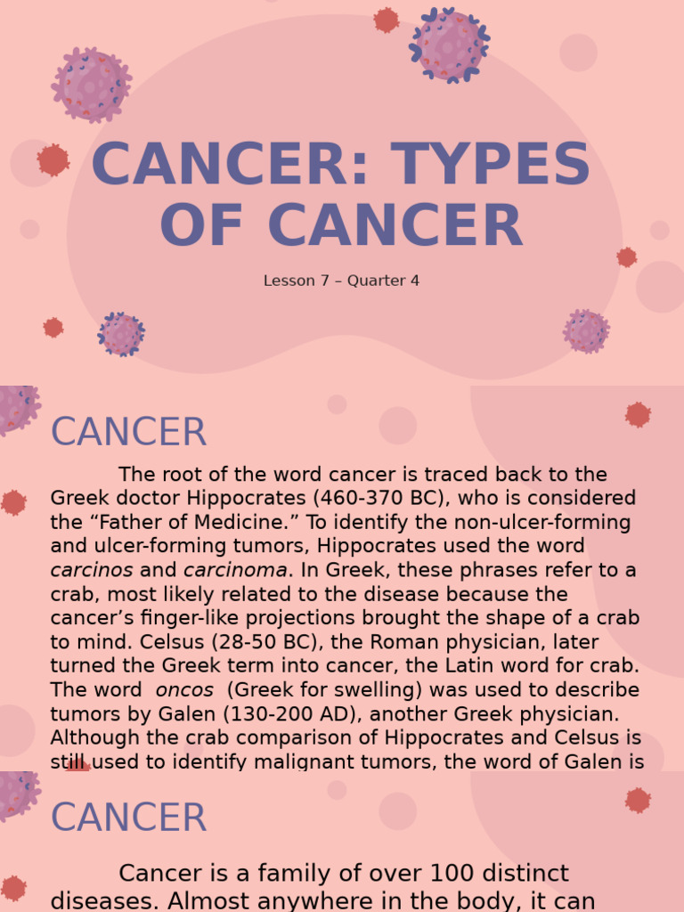 Types of Cancer Explained | PDF | Cancer | Neoplasms