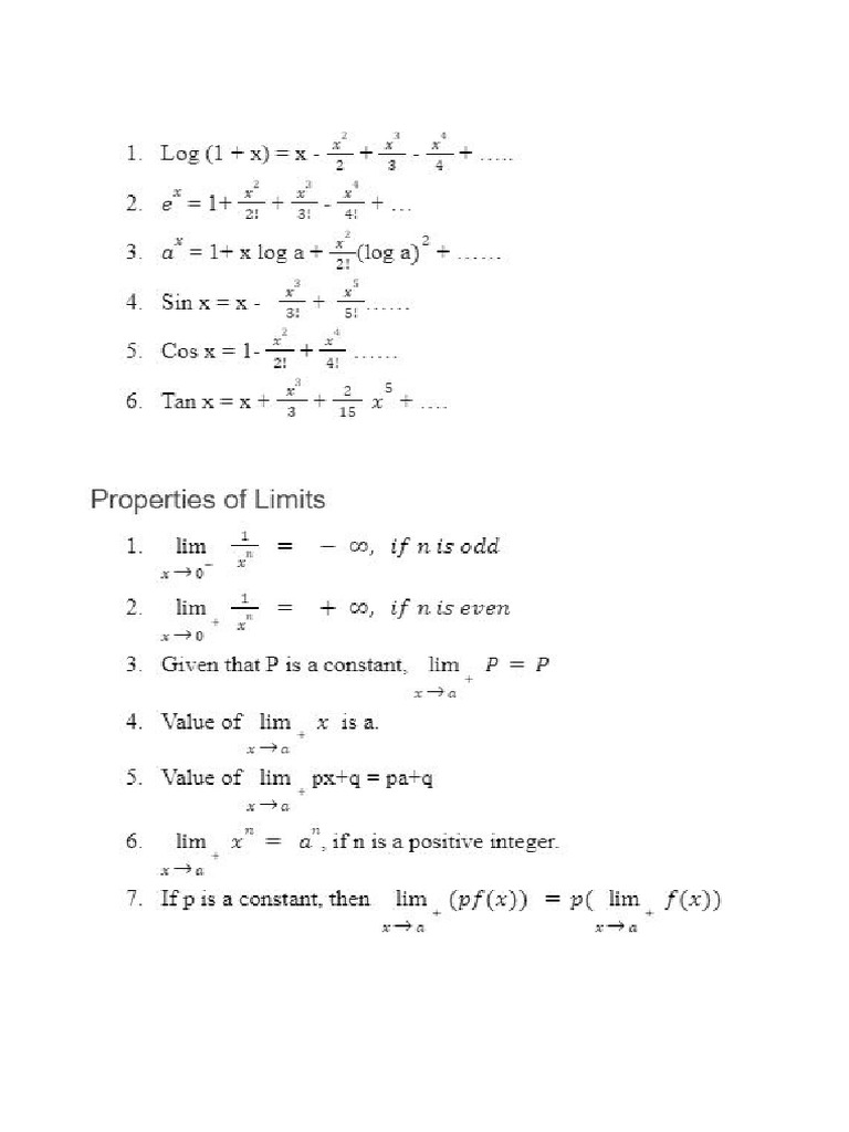 Properties Of Limits Pdf