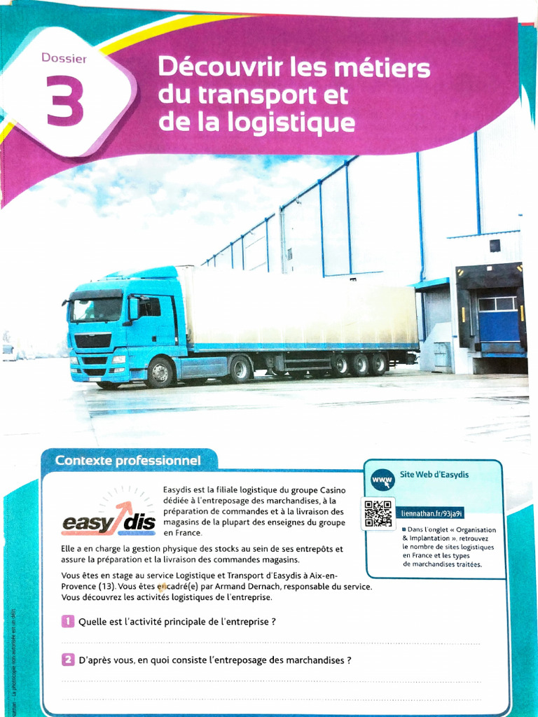 Métiers du transport et logistique chez Easydis | PDF | Logistique ...