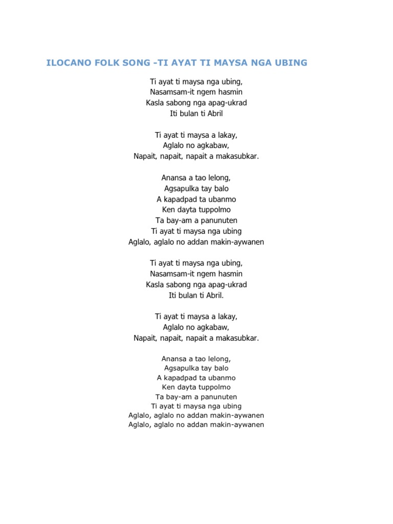 Ilocano Folk Song