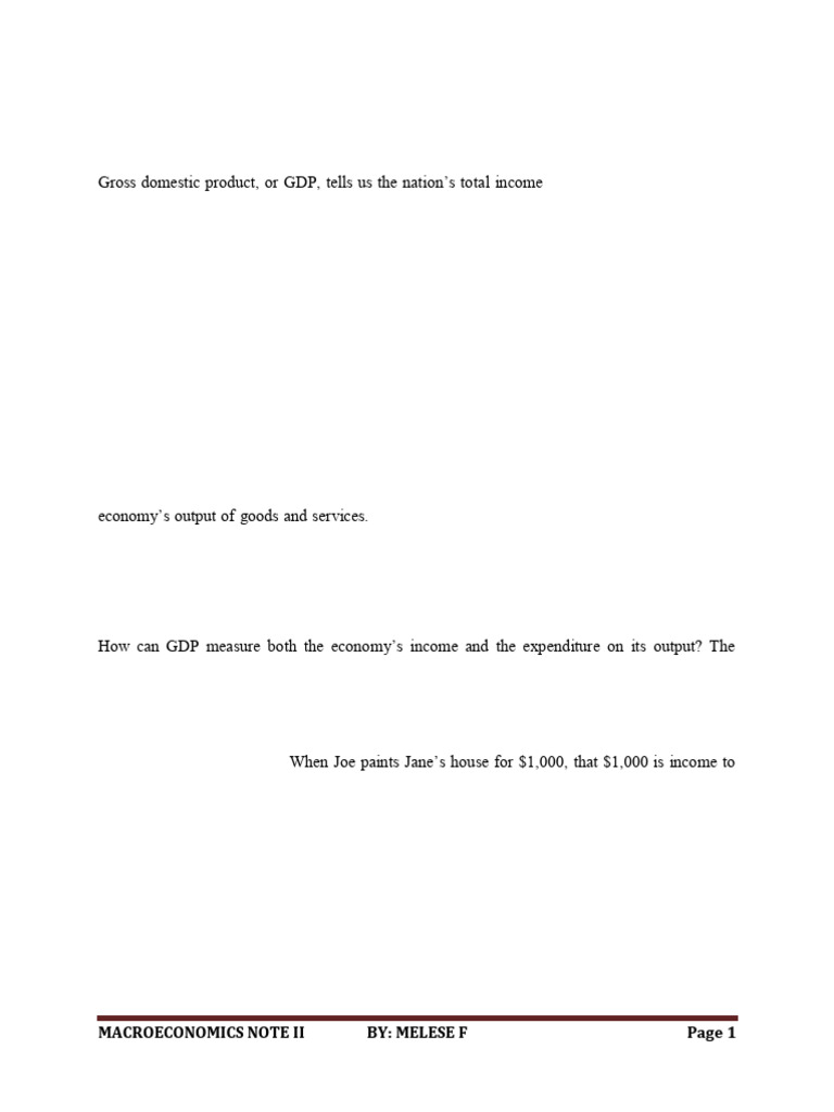 Macreconomics lecture note 2 PDF | PDF | Gross Domestic Product ...