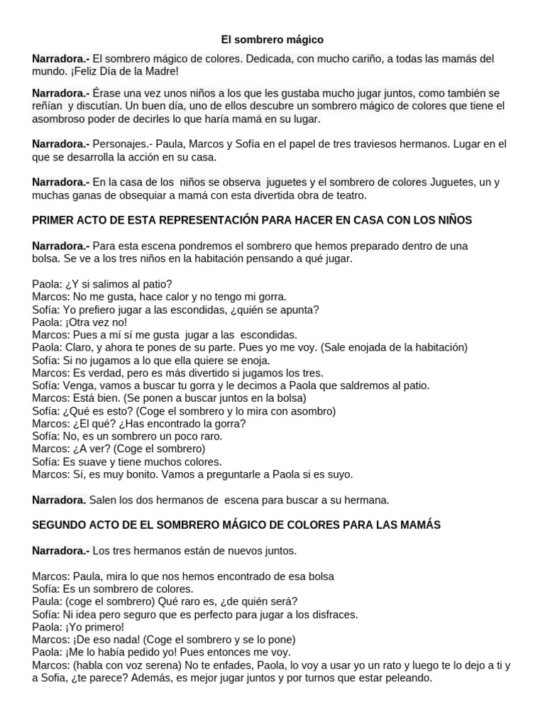 Obra de Teatro Dia de La Madre | PDF | María, madre de Jesús
