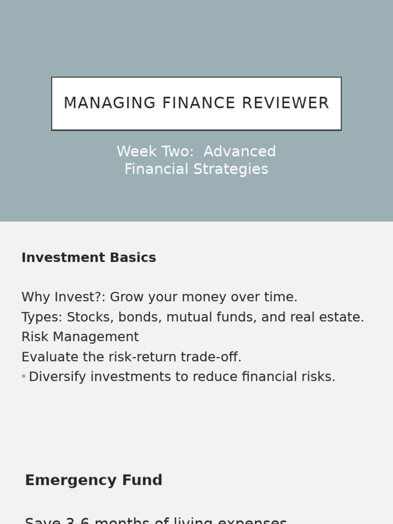 Finance Week2 | PDF