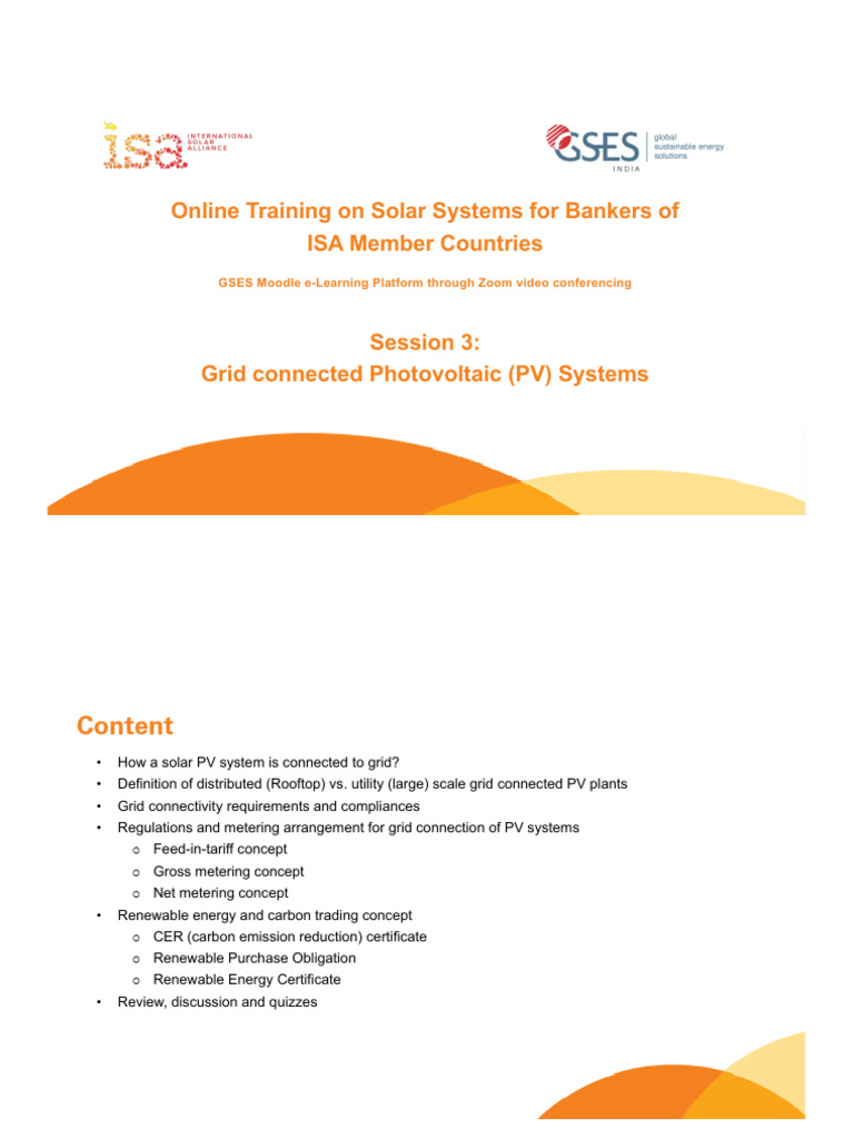 Solar PV Grid Connection Training for Bankers | PDF | Photovoltaic ...