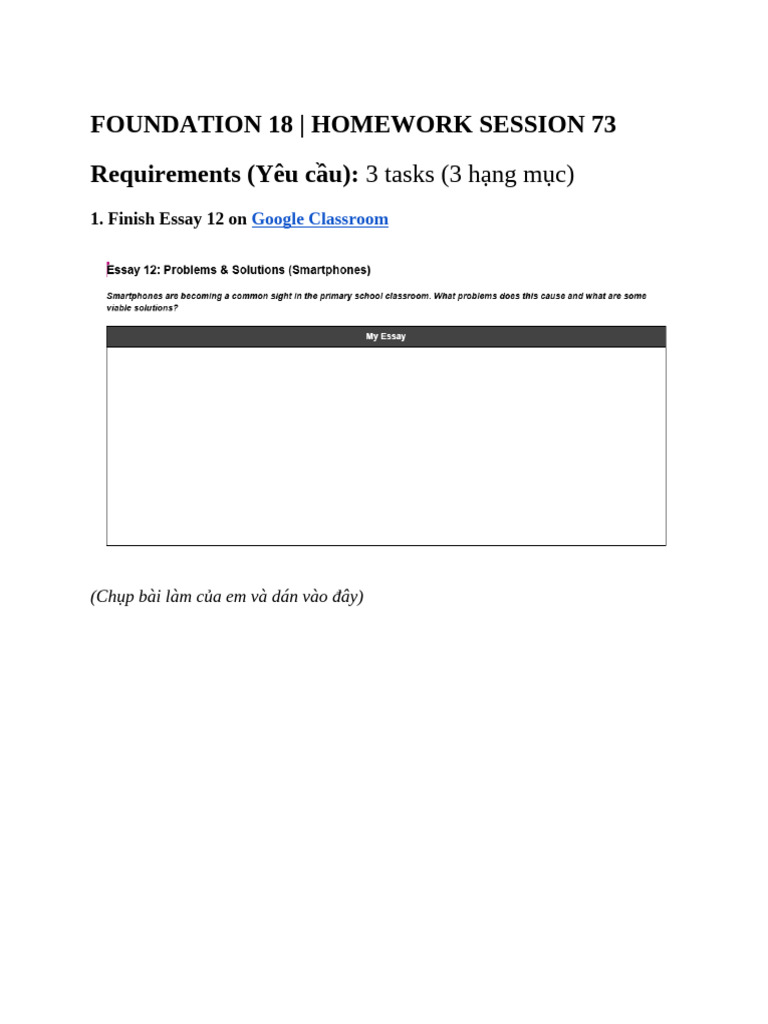 Foundation 18 - Homework Session 73 | PDF