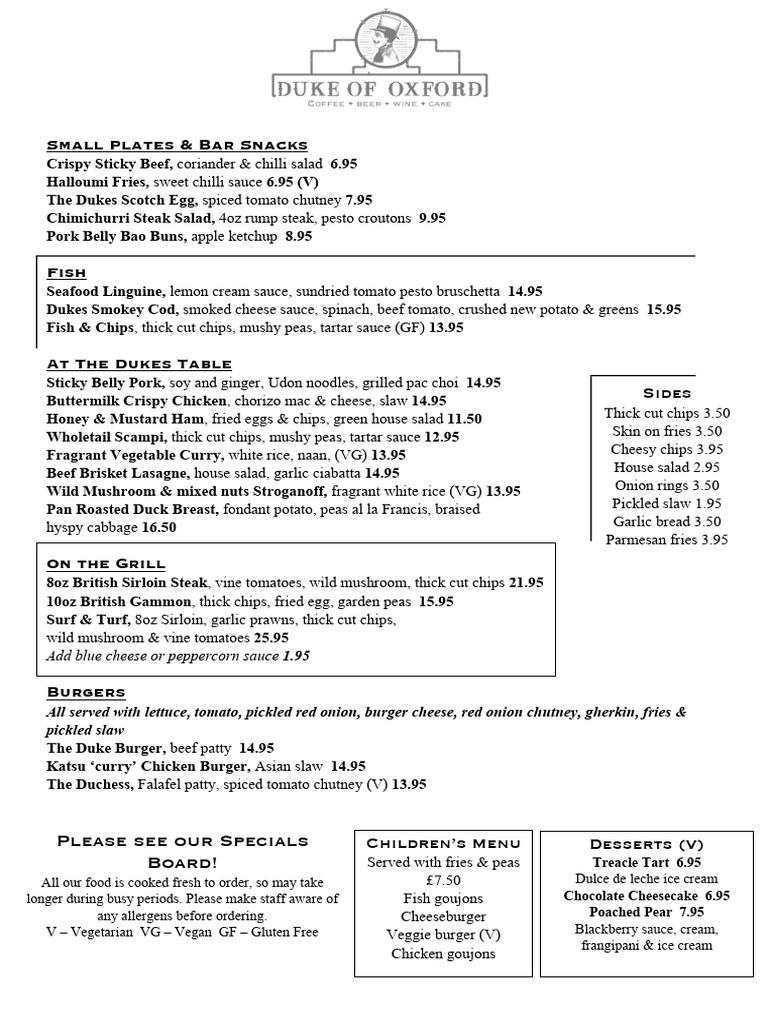 Duke menu 18_11_24 | PDF | Hamburgers | Sauce