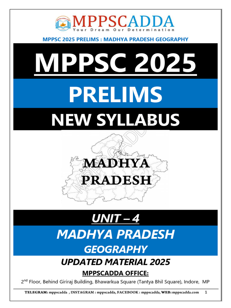 MPPSC 2025: Madhya Pradesh Geography Guide | PDF | Earth Sciences ...