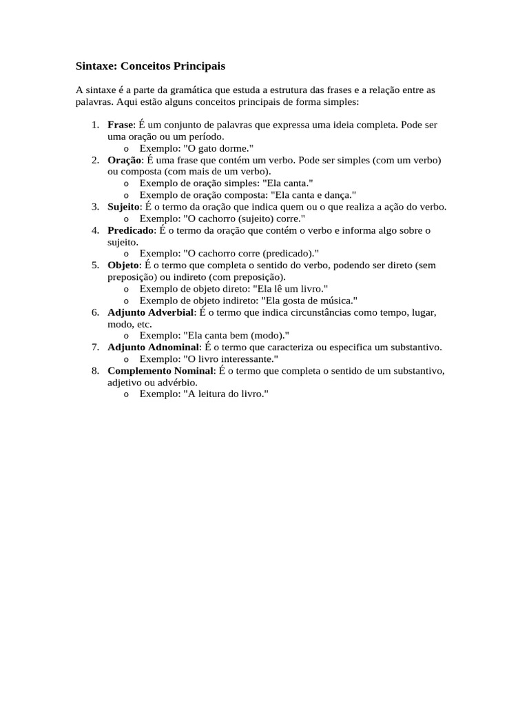 Conceitos Básicos de Sintaxe | PDF