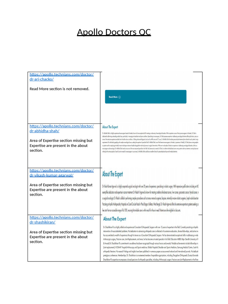 Apollo Doctors QC | PDF | Procedural Knowledge | Cognition