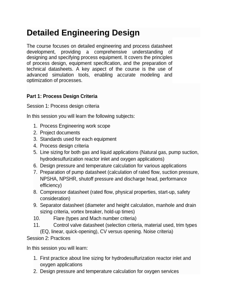 Detailed Engineering Design Course Overview | PDF