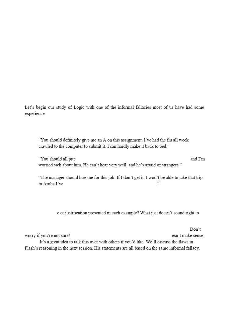 Logic Sept Week Two Final | PDF | Fallacy | Logic