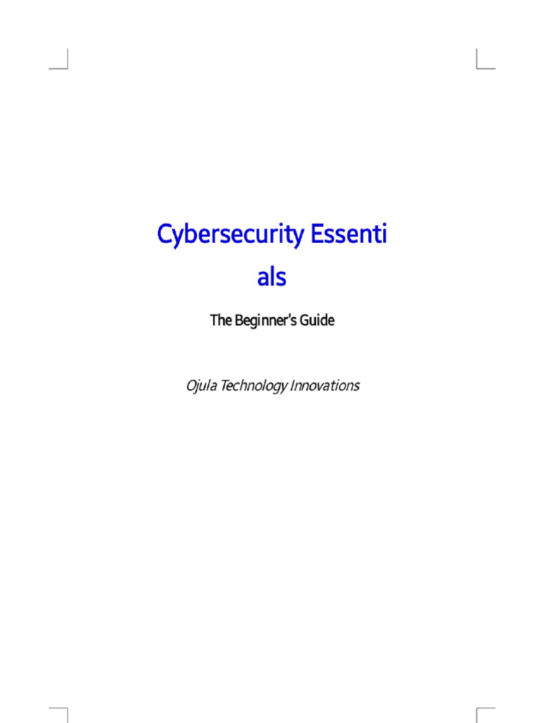 Cybersecurity Essentials The Beginners Guide Cybersecurity Textbook ...