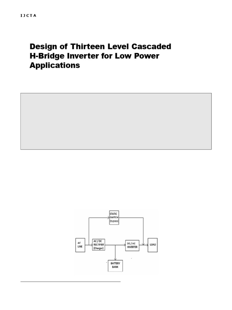 Thirteen-Level H-Bridge Inverter Design | PDF | Power Inverter | Rectifier