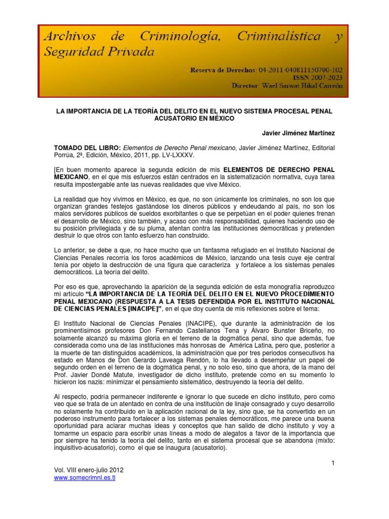 Importancia de la Teoría del Delito | PDF | Derecho penal | Teoría