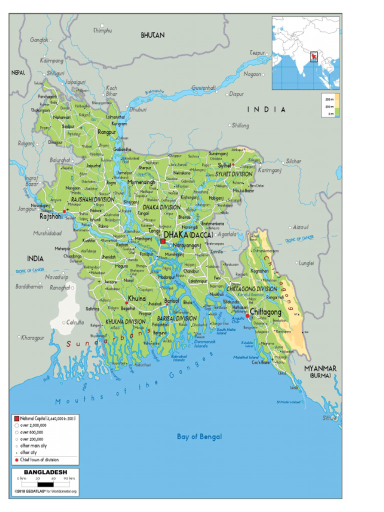Bangladesh Physical Map | PDF