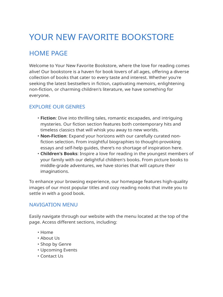 Your New Favorite Bookstore | PDF | Children's Literature