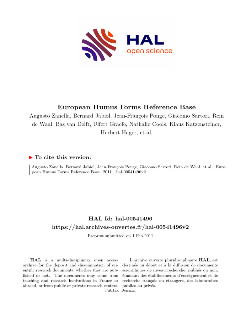 European Humus Forms Classification Guide | PDF | Soil | Organic Matter