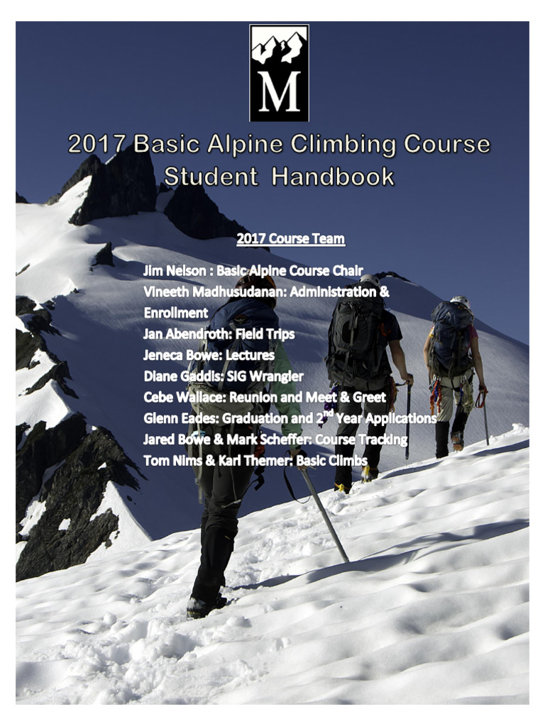 Basic Alpine Climbing Handbook 2017 | PDF | Mountaineering | Strength ...