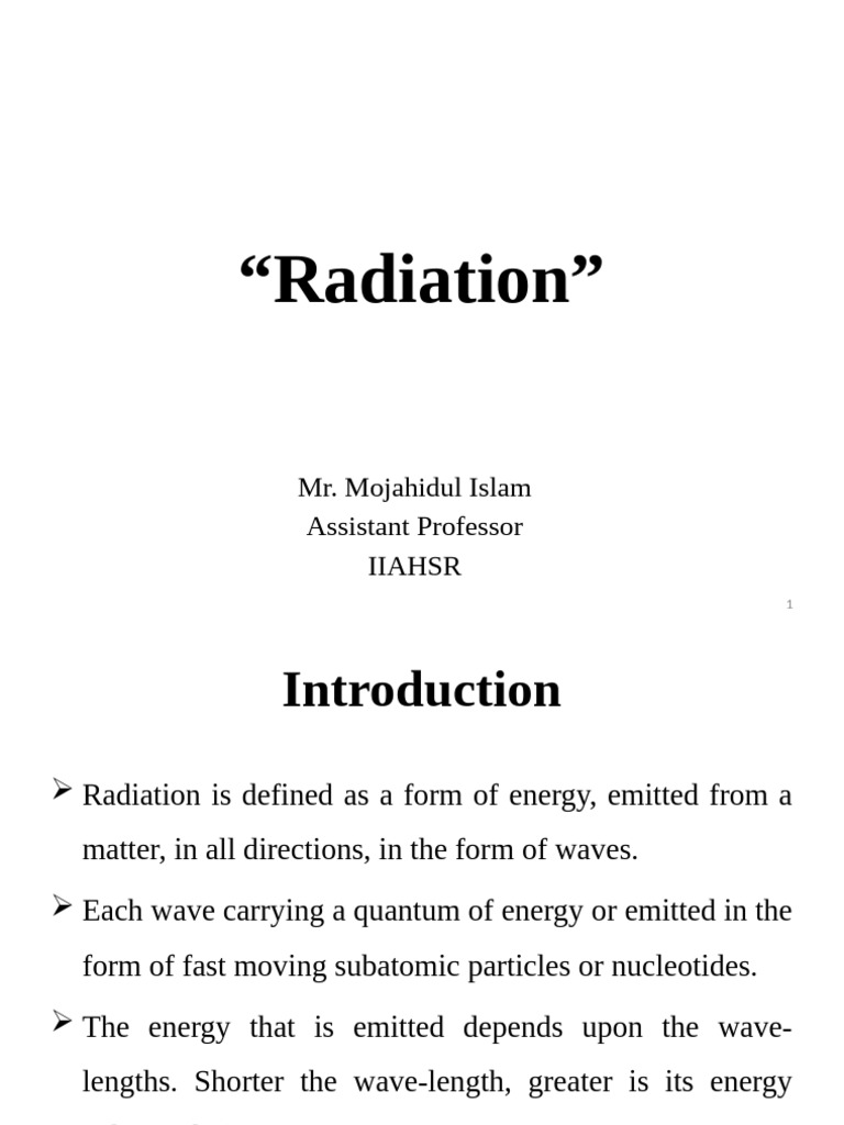 Radiation, Type, Source | PDF | Radiation | Electromagnetic Radiation
