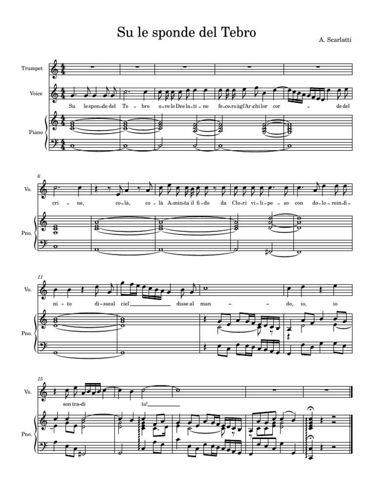 Su Le Sponde Del Tebro With C Instrument | PDF