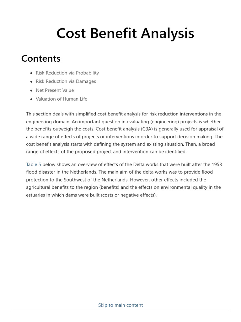 Cost Benefit Analysis - Risk and Reliability For Engineers | PDF | Cost ...