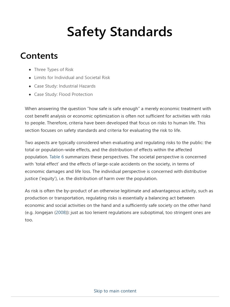 Evaluating Safety Standards and Risks | PDF | Risk | Safety