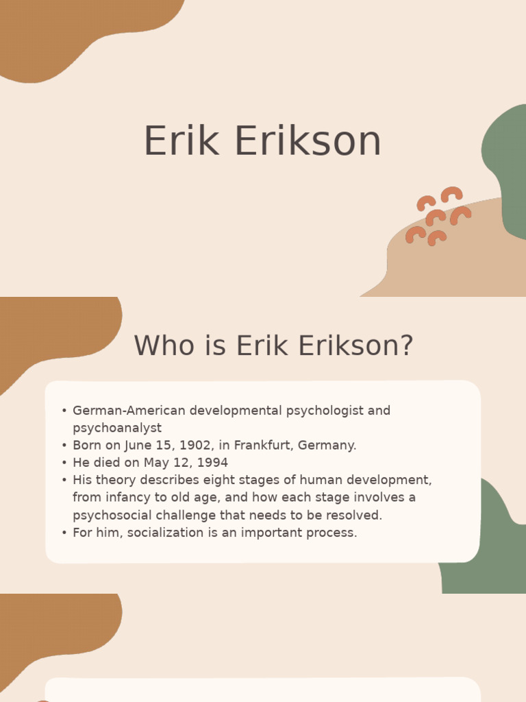 Erik Erikson's 8 Stages of Development | PDF