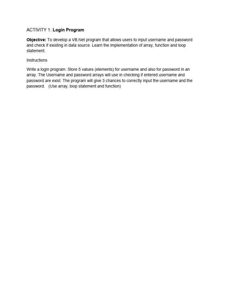 Activity 1 Login | PDF