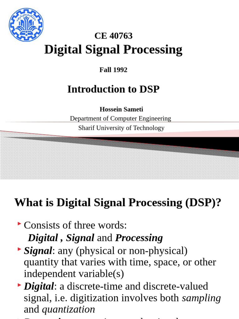 Introduction to Digital Signal Processing | PDF | Digital Signal ...
