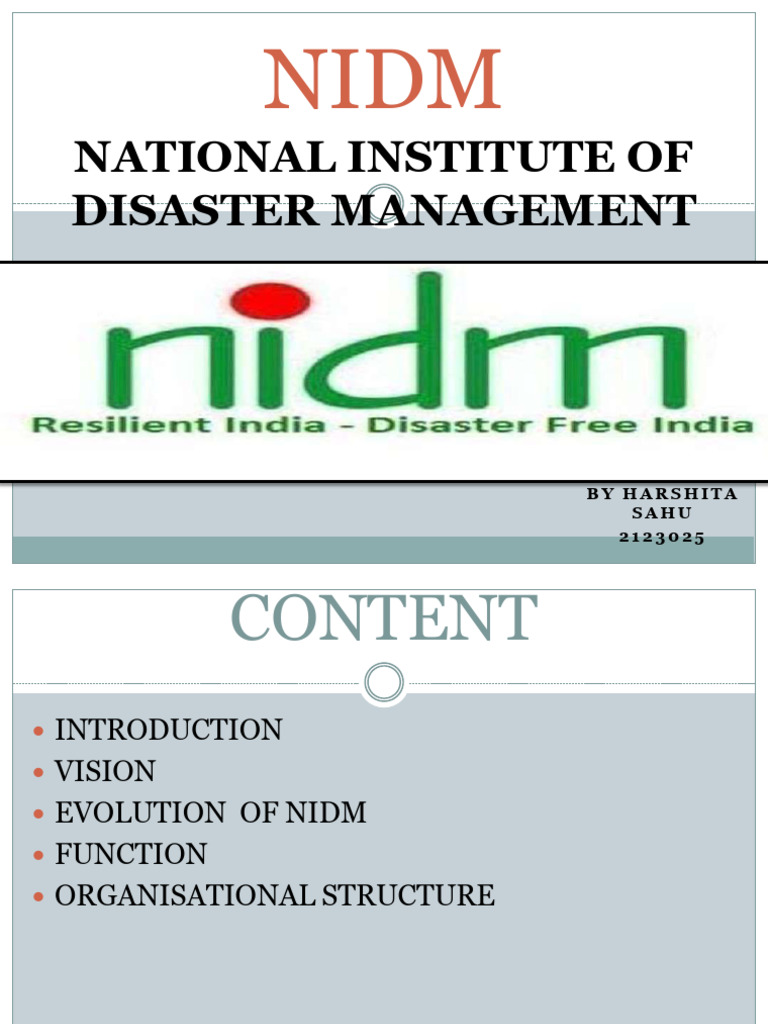 Nidmppt02 1 | PDF | Emergency Management | Disaster Risk Reduction