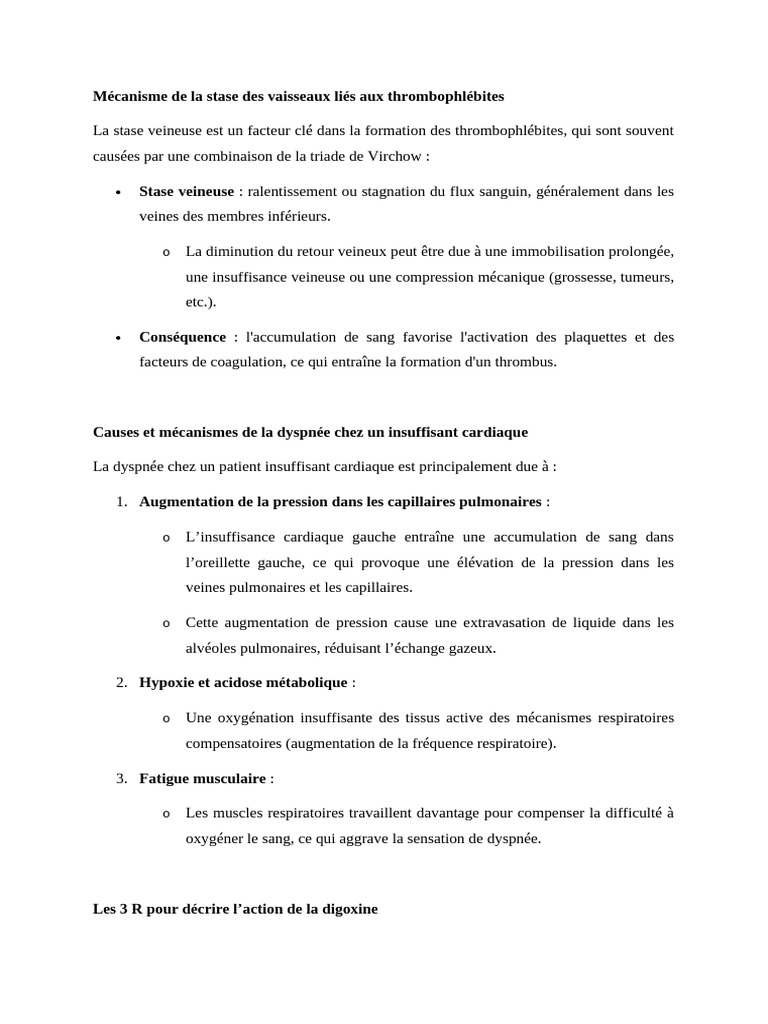 Stase veineuse et thrombophlébites | PDF | Insuffisance cardiaque | Cœur