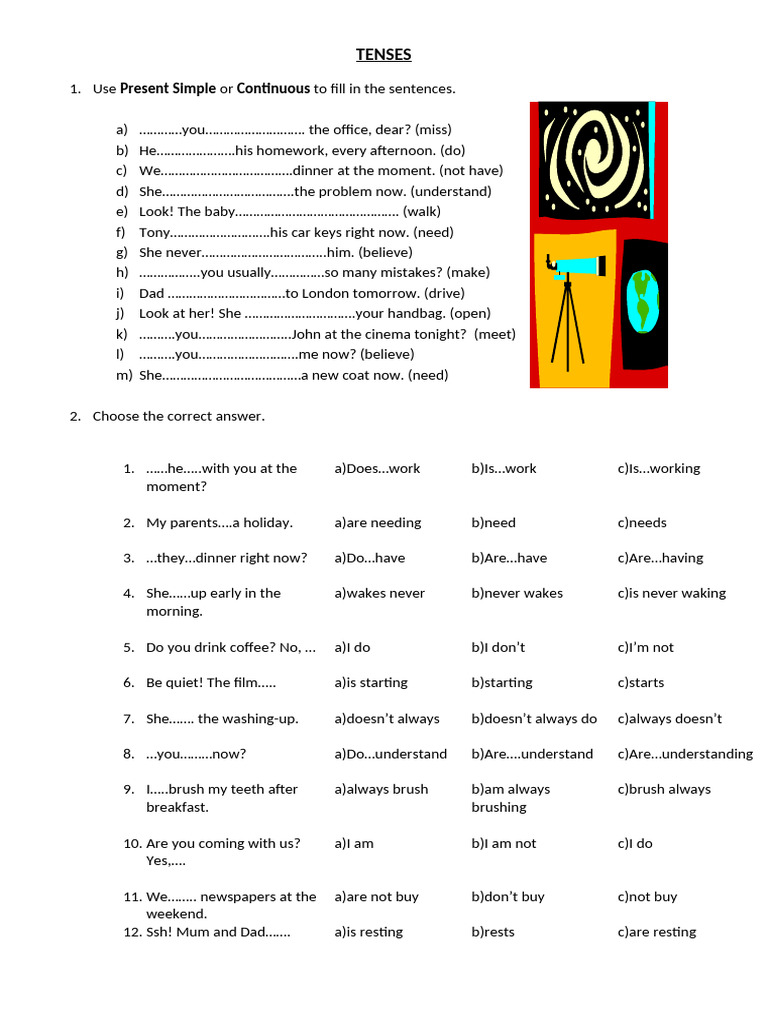 Present Simplecontpast Simplecont 10379 | PDF | Linguistic Morphology ...