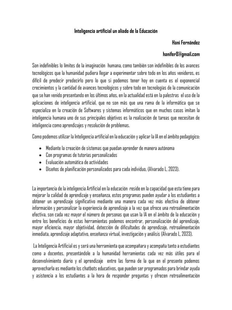IA en la Educación: Transformación y Beneficios | PDF | Inteligencia ...