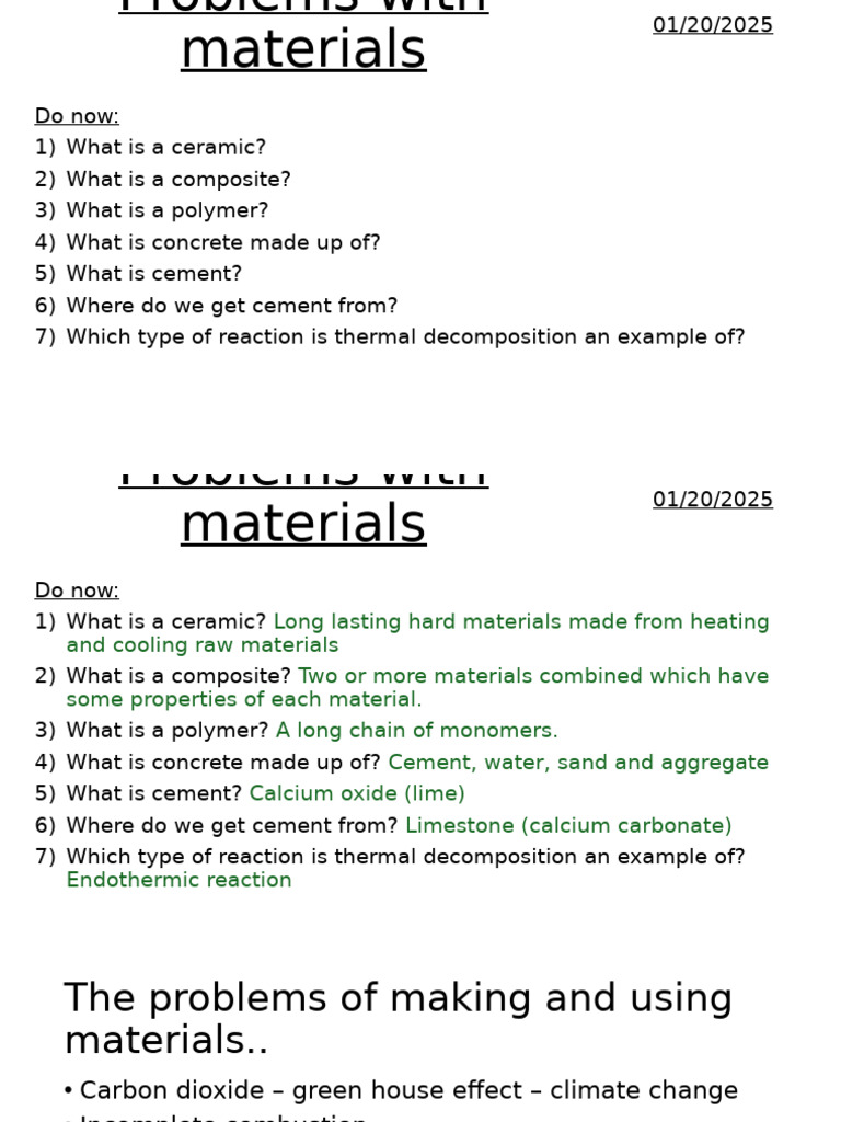 Understanding Material Properties and Pollution | PDF