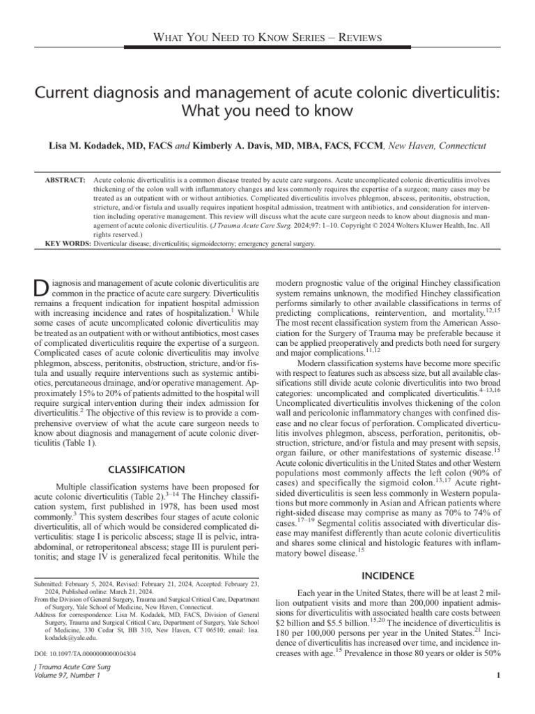 Current Diagnosis and Management of Acute Colonic.1 | PDF | Medical ...