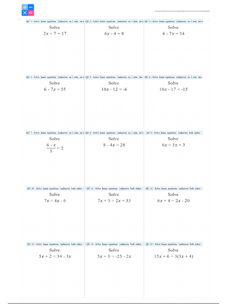 Solving Two Step Equations | PDF