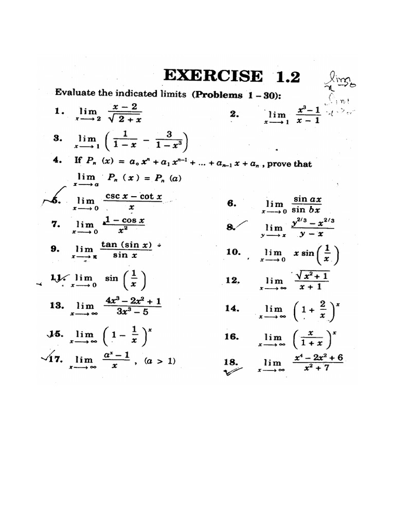 Calculus Limit Evaluations Guide | PDF