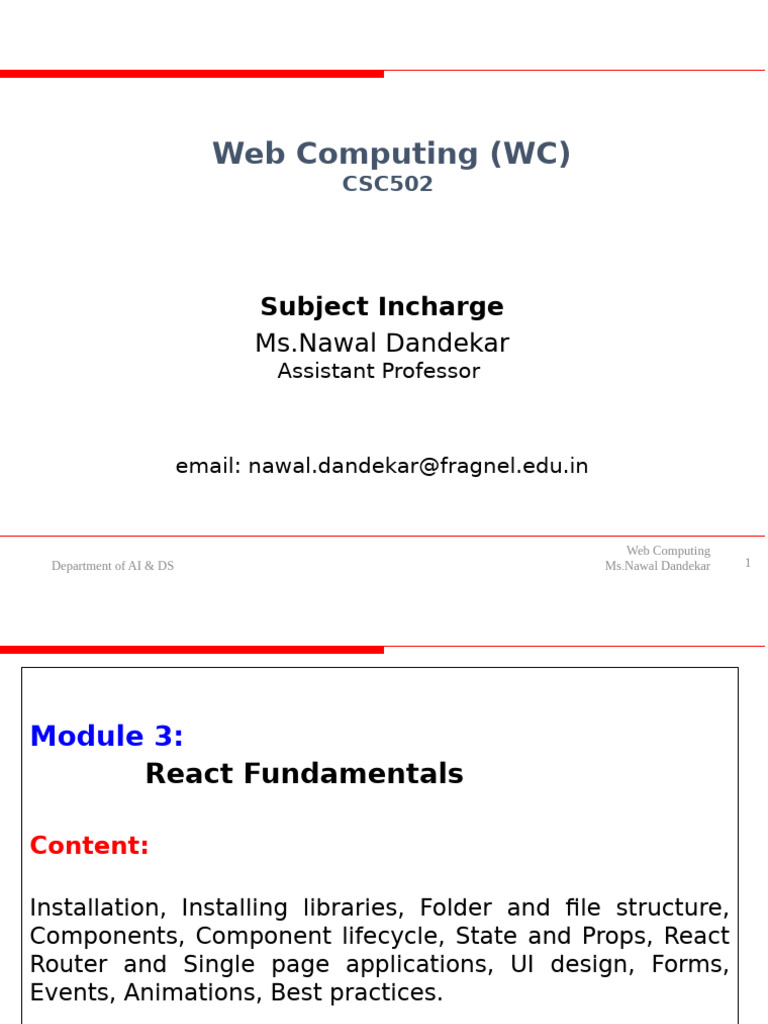 React Fundamentals for Web Computing | PDF | World Wide Web | Internet ...