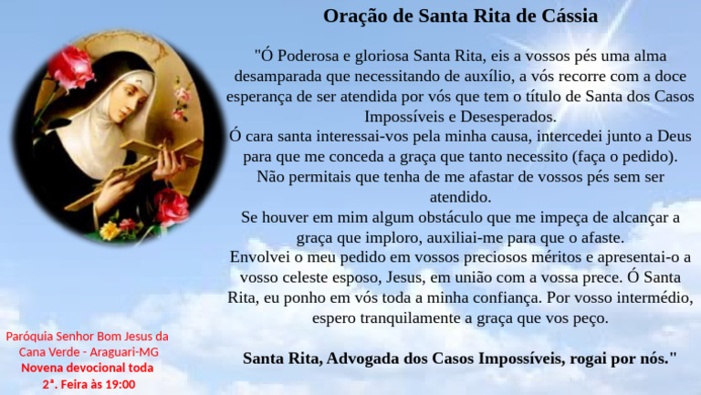 Oração Poderosa de Santa Rita | PDF