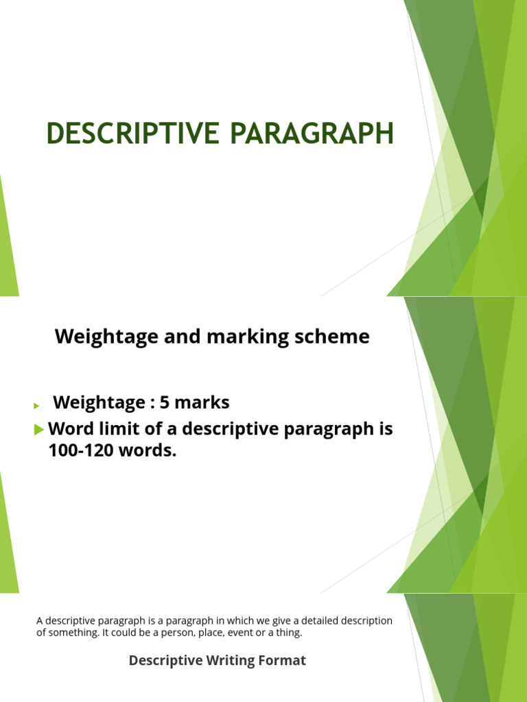Descriptive Paragraph Writing Guide | PDF | Senses