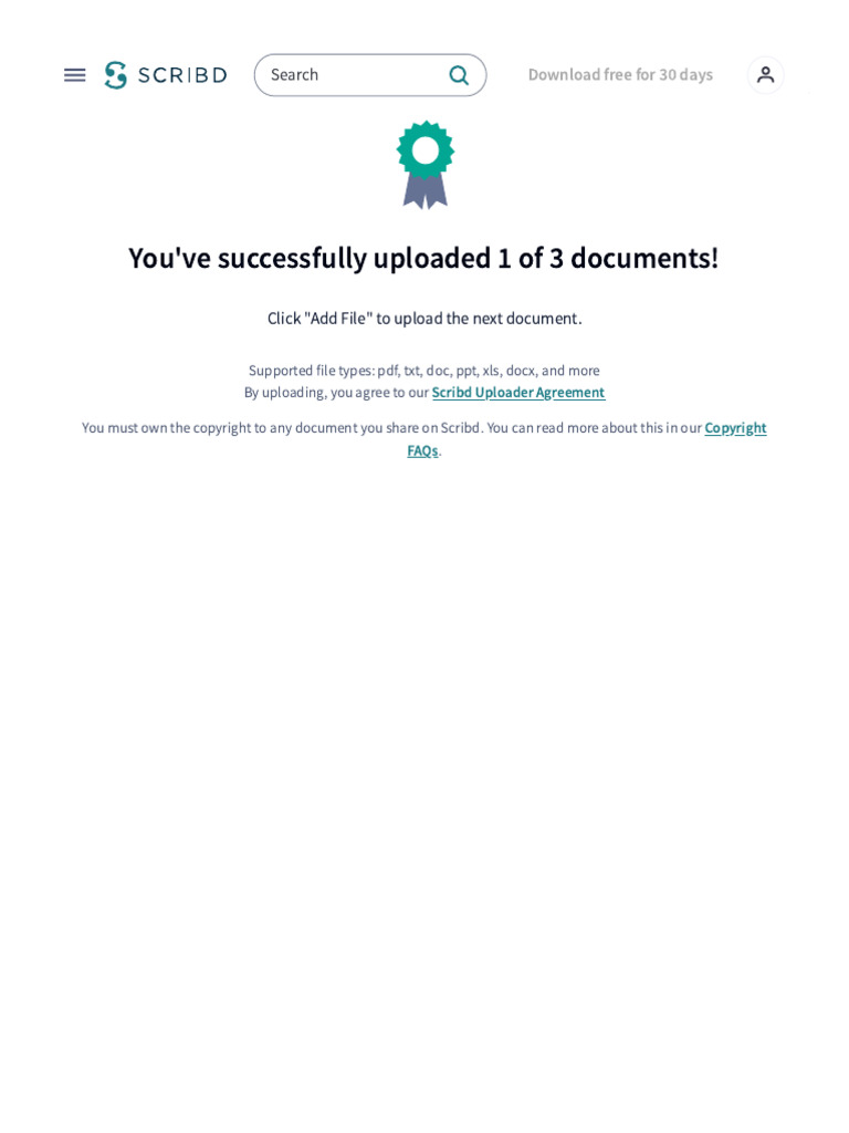 You've Successfully Uploaded 1 of 3 Documents!: Search | PDF