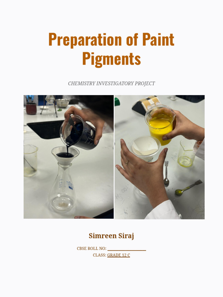 Synthesis of Paint Pigments | PDF | Pigment | Color