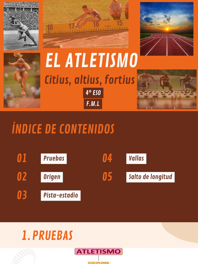 Historia y Pruebas del Atletismo | PDF | Deportes olímpicos de verano ...